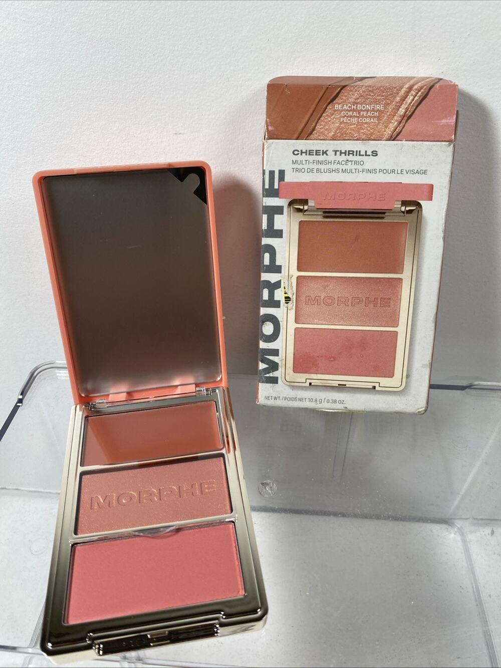 MORPHE Cheek Thrills, Multi-Finish Face Blush Trio~Beach Bonfire- Look At Pics